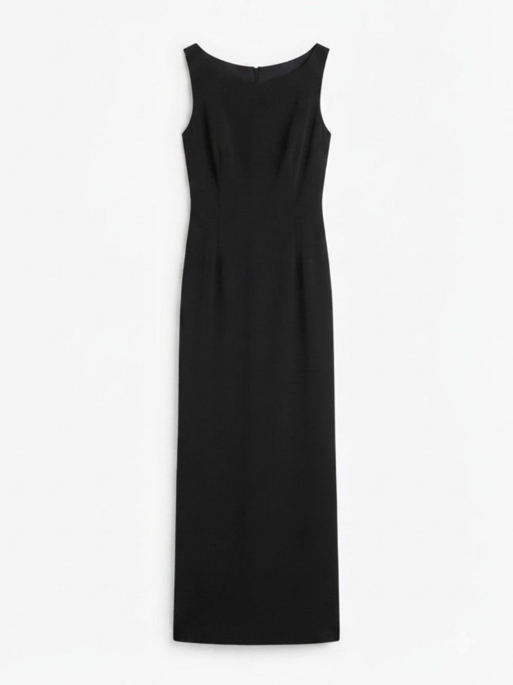 90s Minimalist Black Stretch Maxi Dress – Versatile Sleeveless - Handmade